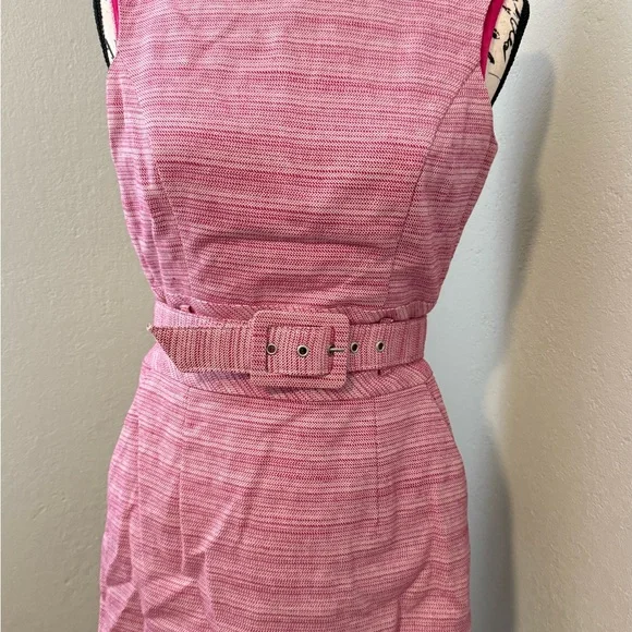 Banana Republic Pink Ribbed Sheath Midi Dress - Picture 2 of 4